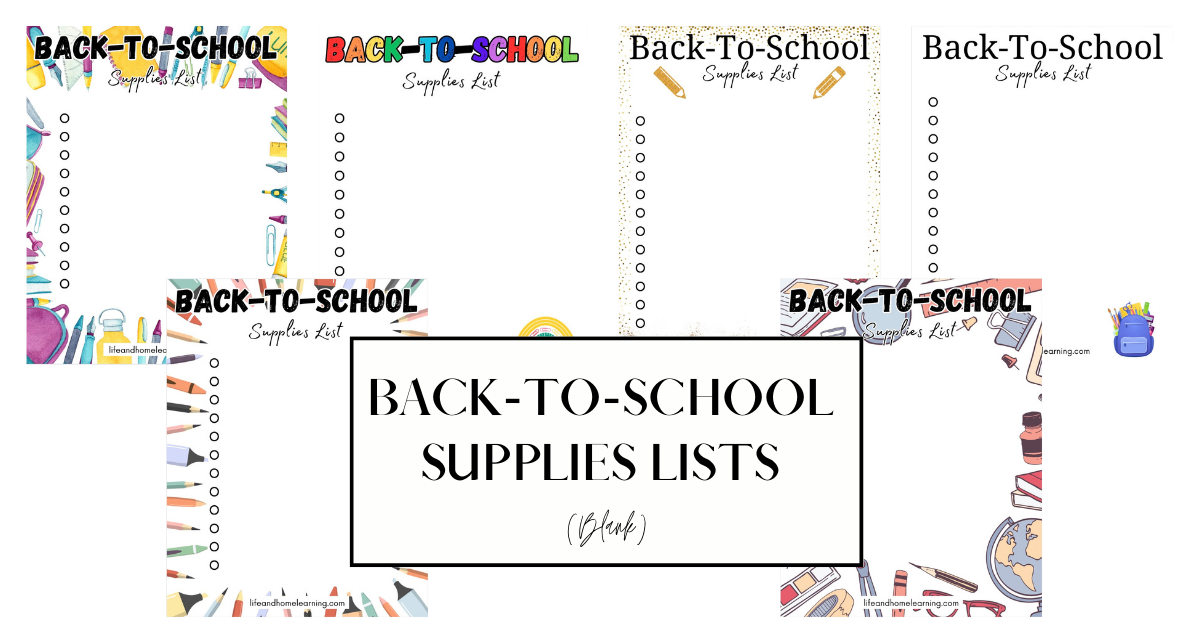 Back-To-School Supplies List (Blank)