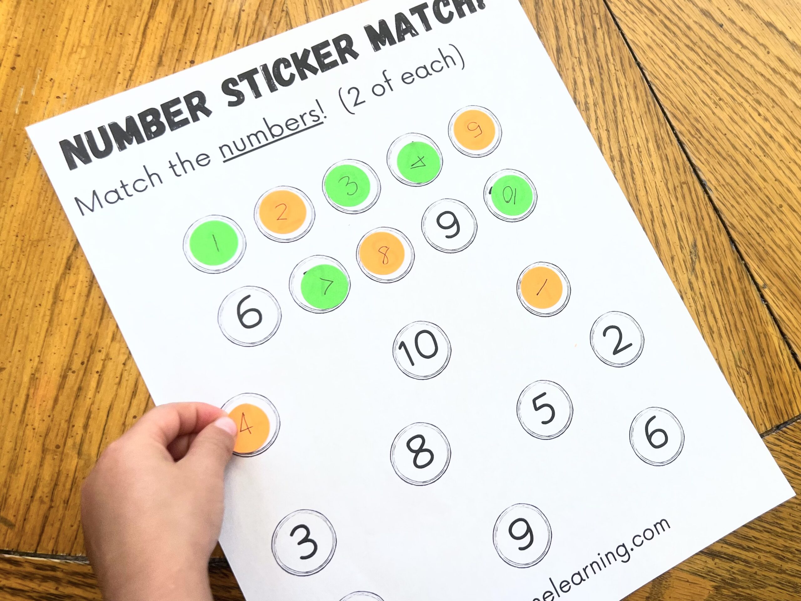 Free Sticker Matching Worksheets