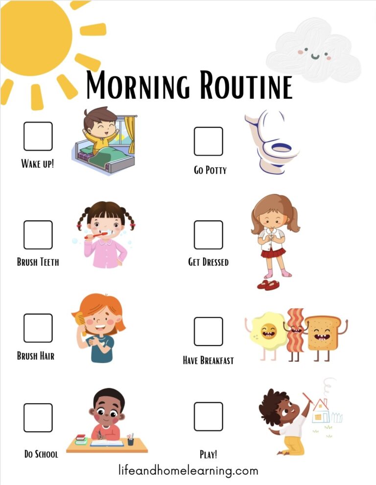 Morning Routine Checklists for Kids - Life and Home Learning